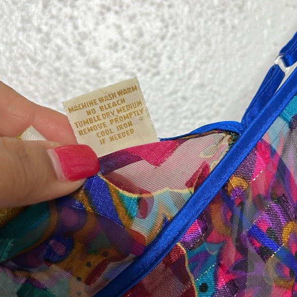 VS 90s Gold Label semisheer floral & paisley print in jewel tones teddy bodysuit - Picture 15 of 17